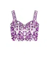 Dolce & Gabbana Maiolica Print Bustier Top In Purple