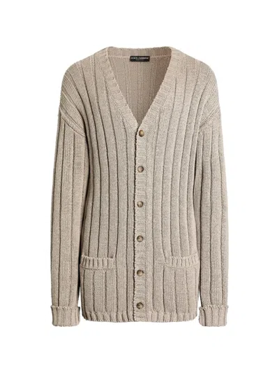 Dolce & Gabbana Cotton-blend Cardigan In Neutral
