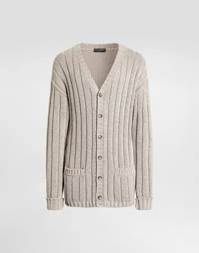 Dolce & Gabbana Cotton-blend Cardigan In Neutral