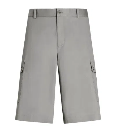 Dolce & Gabbana Cotton-blend Cargo Shorts In Gray