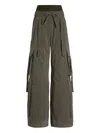 Dolce & Gabbana Green Cargo Pants With Elasticated Double Waist In Cotton Blend Woman In Gray