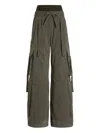 Dolce & Gabbana Green Cargo Pants With Elasticated Double Waist In Cotton Blend Woman In Green