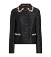 Dolce & Gabbana Cotton-blend Floral Motif Brocade Jacket In Black