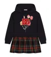 Dolce & Gabbana Blue Dress For Girl With Tulip And Logo