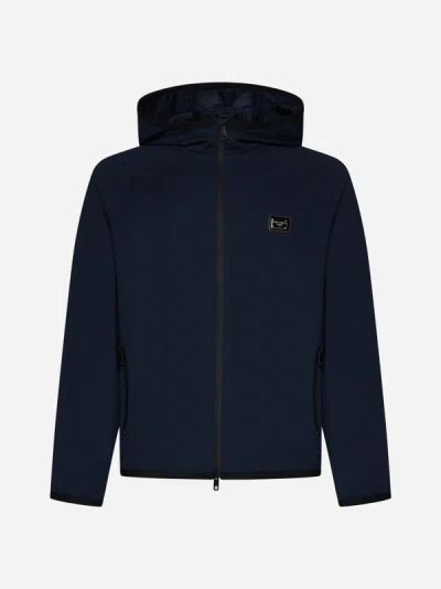 Dolce & Gabbana Blue Cotton Blend Jacket In Dark Blue