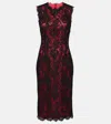 Dolce & Gabbana Cotton-blend Lace Midi Dress In Red