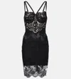 Dolce & Gabbana Cotton-blend Lace Minidress In Black