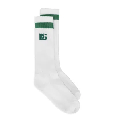 DOLCE & GABBANA COTTON-BLEND LOGO SOCKS