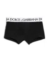 Dolce & Gabbana Cotton Blend Logo Waistband Boxer Briefs In Black