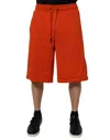 Dolce & Gabbana Red Cotton Blend Mid Waist Men Bermuda Shorts In Red
