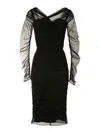 Dolce & Gabbana Cotton Blend Midi Dress In Black