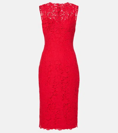 DOLCE & GABBANA COTTON-BLEND MIDI DRESS