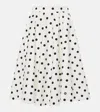 Dolce & Gabbana Polka-dot Cotton-drill Midi Skirt In White