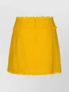 Dolce & Gabbana Cotton Blend Miniskirt Fringe Hem Textured Fabric