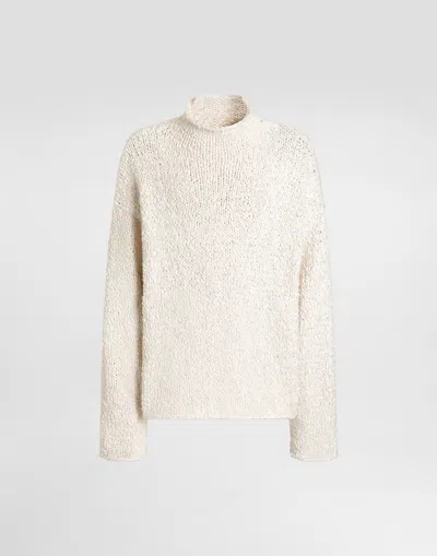 Dolce & Gabbana Cotton-blend Pullover In Neutral