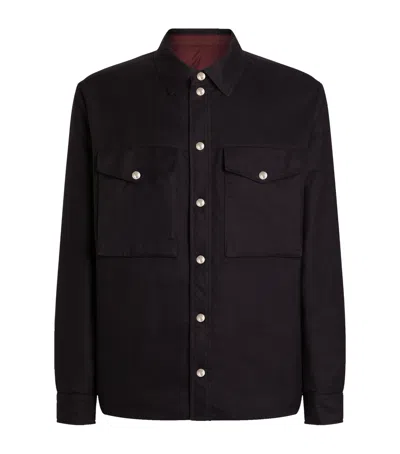 Dolce & Gabbana Cotton-blend Reversible Shirt Jacket In Black