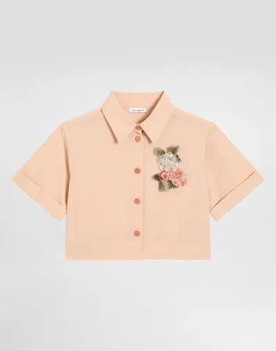 Dolce & Gabbana Kids' Cotton Blend Shirt In Pink