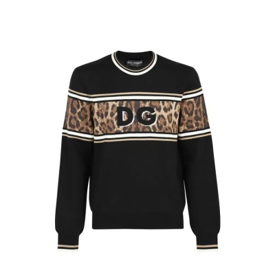 Dolce & Gabbana Cotton Blend Sweater In Black