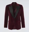 Dolce & Gabbana Cotton-blend Velvet Tuxedo Jacket In Burgund