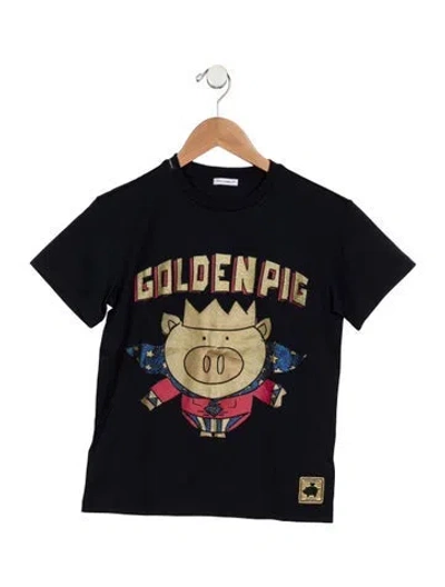 Pre-owned Dolce & Gabbana Kids' Cotton Blue And Multicolor Patterned Short Sleeve T-shirt