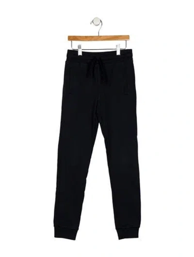 Pre-owned Dolce & Gabbana Kids' Cotton Blue Sweatpants With Drawstring Waist
