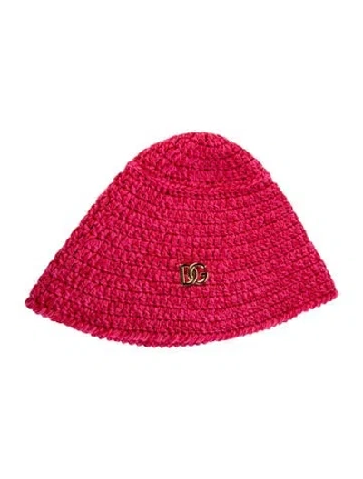 Pre-owned Dolce & Gabbana Cotton Bucket Hat In Pink