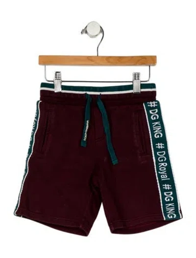 Pre-owned Dolce & Gabbana Babies' Cotton Burgundy And Green Patterned Shorts