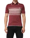 Dolce & Gabbana Cotton Burgundy Striped Dg Logo Polo  T-shirt In Red
