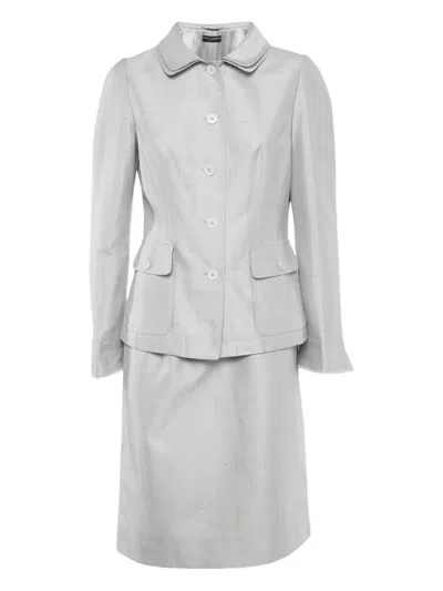 Pre-owned Dolce & Gabbana Cotton Button Suit In Gray