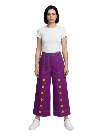 Dolce & Gabbana Cotton Button-detail Cargo Pants In Purple