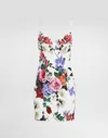 Dolce & Gabbana Cotton Calf-length Shirt Dress With Peony Print In Print