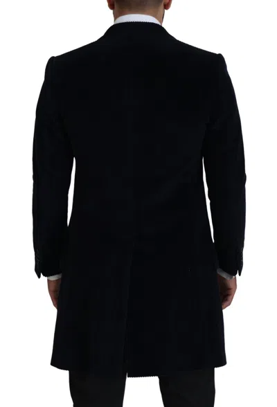 Dolce & Gabbana Cotton Cardigan Long Coat In Black