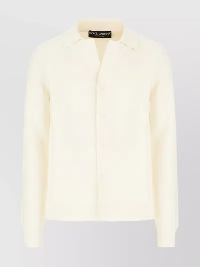 Dolce & Gabbana Cotton Cardigan With Long Sleeves And Ribbed Texture