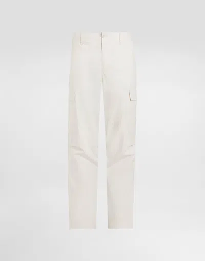 Dolce & Gabbana Cotton Cargo Pants In Beige