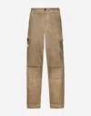 Dolce & Gabbana Cotton Cargo Trousers In Beige