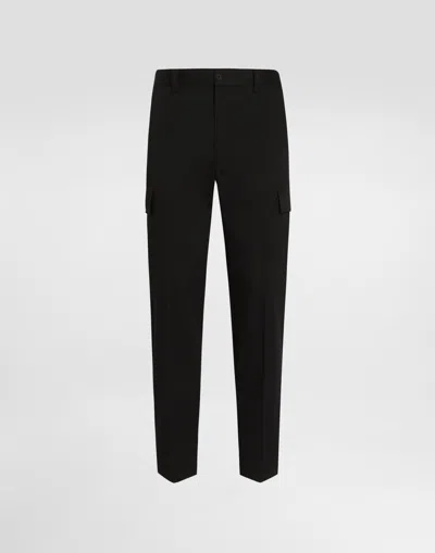 Dolce & Gabbana Cotton Cargo Pants In Black