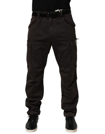 Dolce & Gabbana Cotton Cargo Pants In Brown