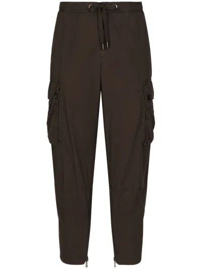 Dolce & Gabbana Cotton Cargo Pants In Brown