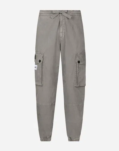 Dolce & Gabbana Cotton Cargo Pants In Gray