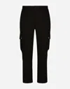 Dolce & Gabbana Cotton Cargo Pants With Branded Tag In Black