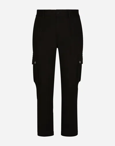 DOLCE & GABBANA COTTON CARGO PANTS WITH BRANDED TAG