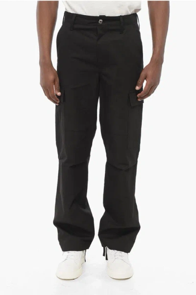 DOLCE & GABBANA COTTON CARGO PANTS WITH DRAWSTRINGED ANKLE
