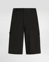 Dolce & Gabbana Bermuda Cargo In Lino In Black