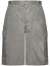 Dolce & Gabbana Cargo Bermuda Shorts In Cotton Gabardine In Grey