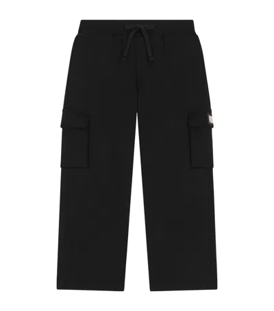 Dolce & Gabbana Kids' Cotton Cargo Sweatpants In Black