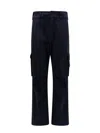 Dolce & Gabbana Men Cotton Cargo Trouser With Metal Logo Patch In Black