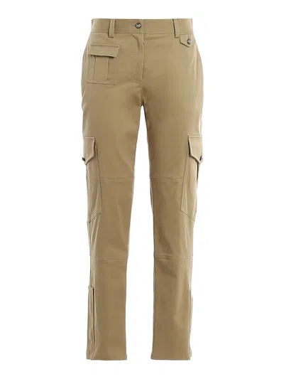 Dolce & Gabbana Cotton Cargo Trousers In Sand