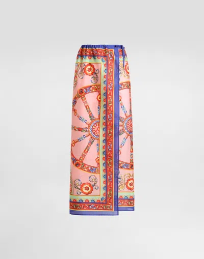 Dolce & Gabbana Cotton Carretto-print Sarong In Multi