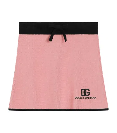 DOLCE & GABBANA COTTON-CASHMERE DRAWSTRING SKIRT