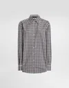 Dolce & Gabbana Gingham-check Shirt In Gray